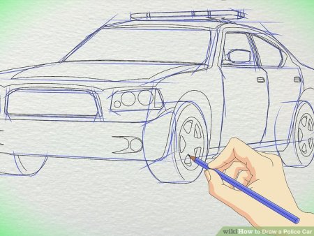 Рисунок полицейской машины по шагам