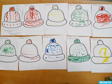 Рисование шапка средняя группа