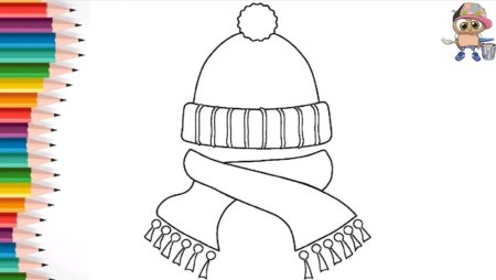 Шапка и шарф раскраска для детей