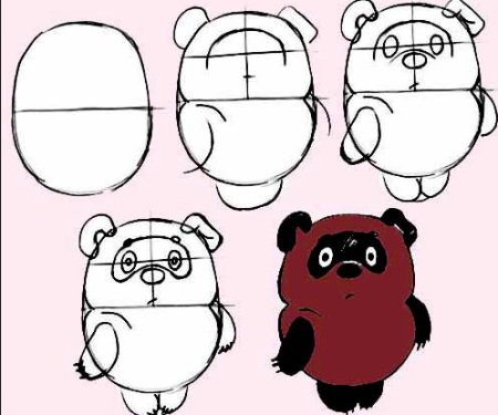 Винни пух рисунок пошагово