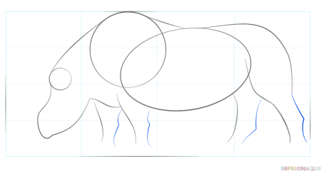 Поэтапное рисование носорога