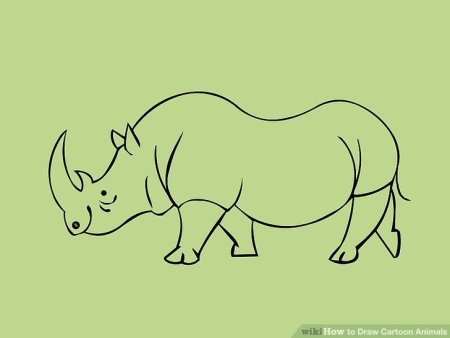 Поэтапное рисование носорога