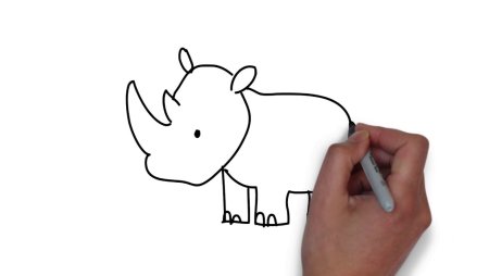 Носорог нарисовать легко