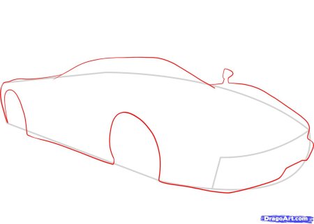 Поэтапное рисование машины Феррари