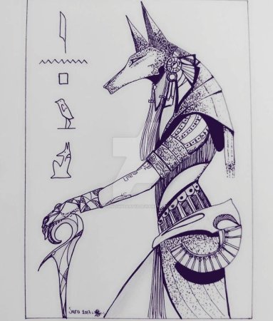 Эскизы Анубиса в цвете