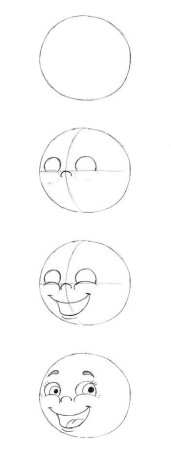 Колобок поэтапное рисование