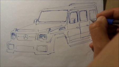 Шестиколёсный Гелендваген сбоку