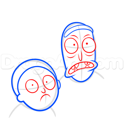 Рик и Морти нарисовать карандашом поэтапно