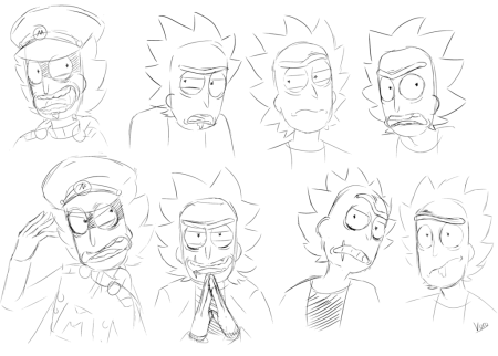 Рик и Морти скетч карандашом