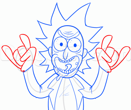 Рик и Морти наклейки черно белые