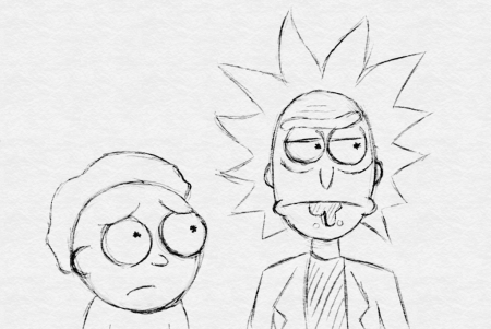 Срисовать рисунок Рик и Морти