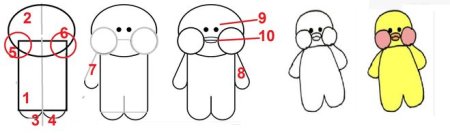 Уточка лалафанфан нарисовать поэтапно