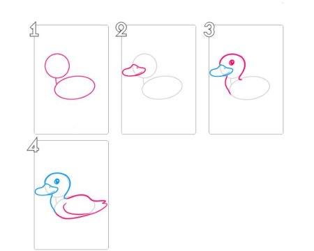 Уточка рисунок пошагово