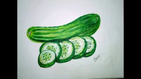 Огурцы на грядке рисунок