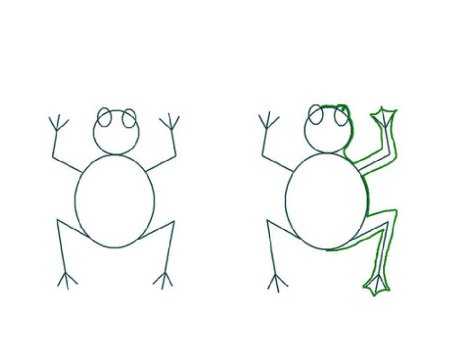 Лягушка рисунок пошагово