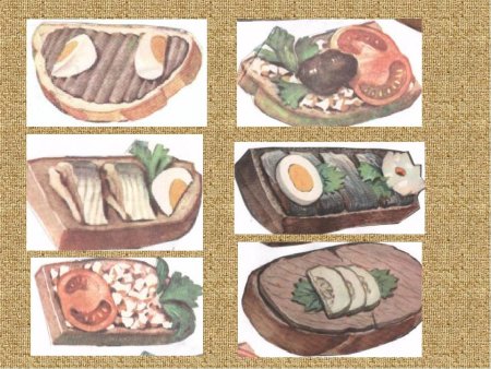 Открытые бутерброды рисунок