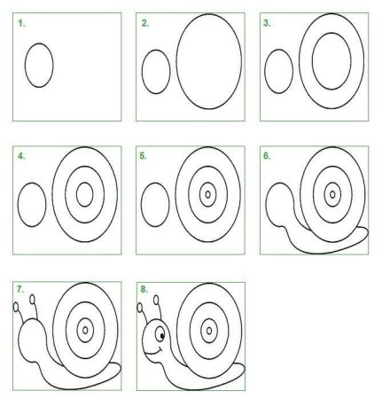 Улитка пошаговое рисование