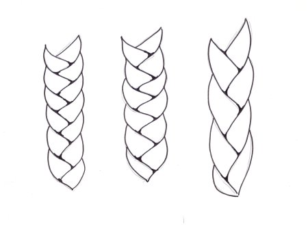 Поэтапное рисование косички