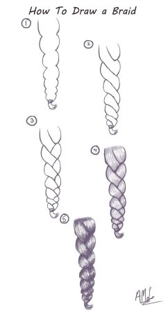 Рисунки по пунктам как рисовать косичку