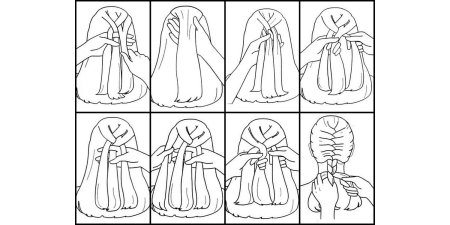 Схемы плетения косичек по голове