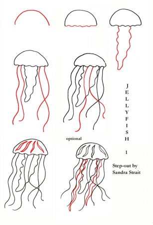 Поэтапное рисование морских животных