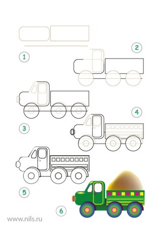Рисование грузовой автомобиль в старшей группе