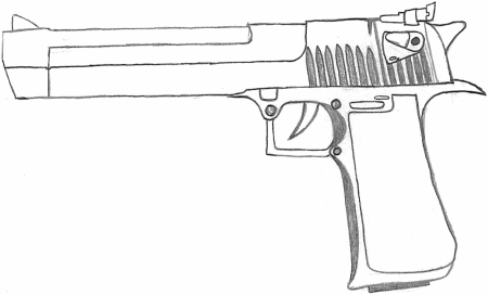Desert Eagle чертеж с размерами