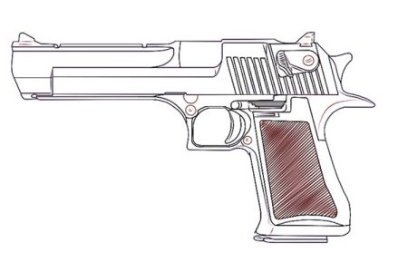 Чертёж пистолета Desert Eagle