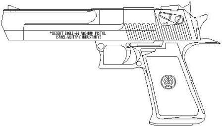 Чертёж пистолета Desert Eagle