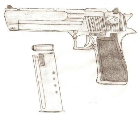 Desert Eagle чертеж с размерами