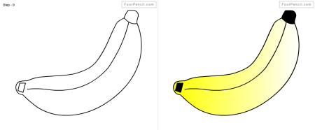 Банан рисунок для детей поэтапно (45 фото)