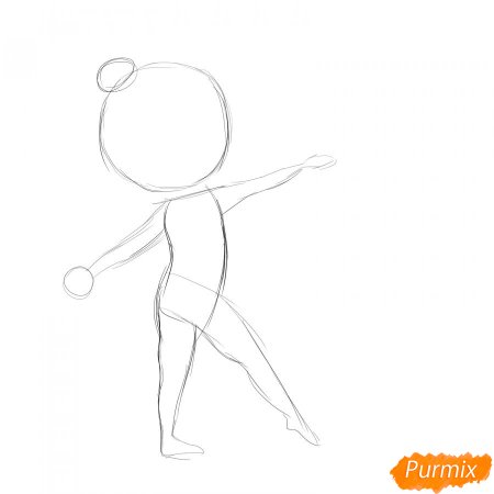 Как нарисовать гимнастку поэтапно