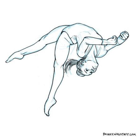 Гимнастка рисунок карандашом