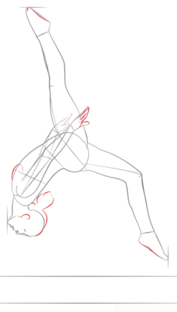 Гимнастка рисунок карандашом поэтапно