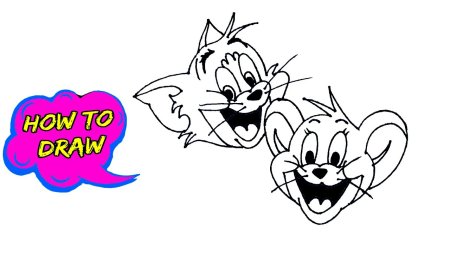 Легкий рисунок том и Джерри разрисованный