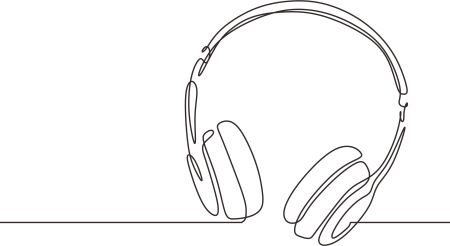 Наушники рисунок легкий
