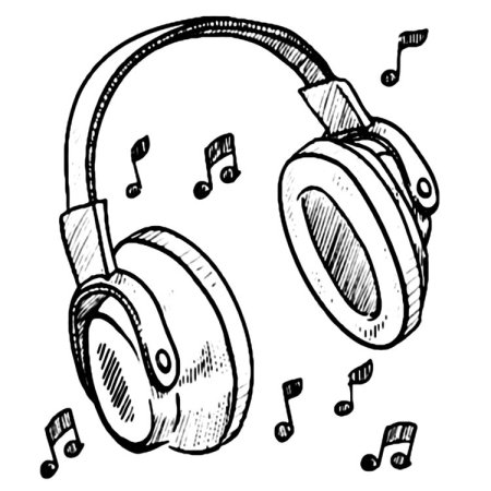 Наушники зарисовка