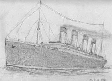 Титаник рисунок сбоку