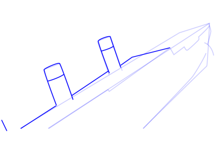 Поэтапное рисование Титаника