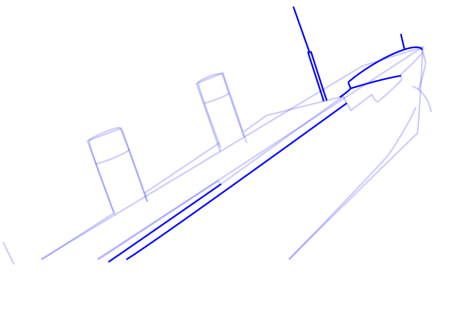 Поэтапное рисование Титаника