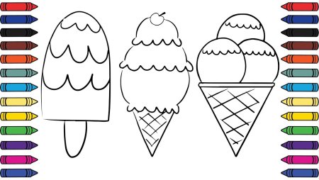 Раскраски для детей 3 лет мороженое