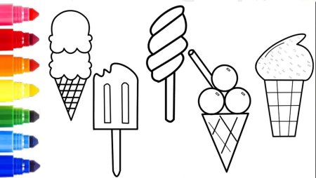 Мороженое шаблон для рисования
