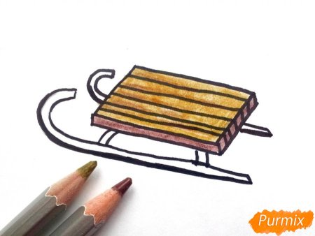 Санки карандашом