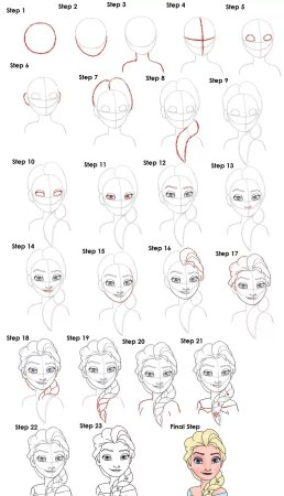 Эльза схема рисования