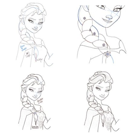 Поэтапное рисование Эльзы