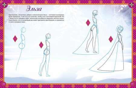 Как нарисовать Эльзу поэтапно