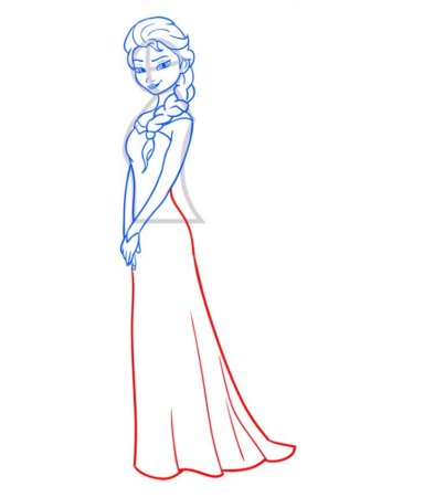 Пошаговое рисование Эльзы