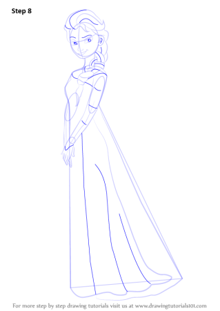 Поэтапное рисование Эльзы