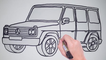 Поэтапное рисование джипа