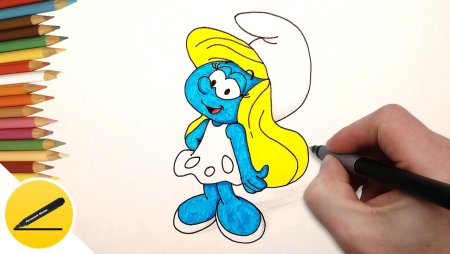 Рисуем смурфиков поэтапно